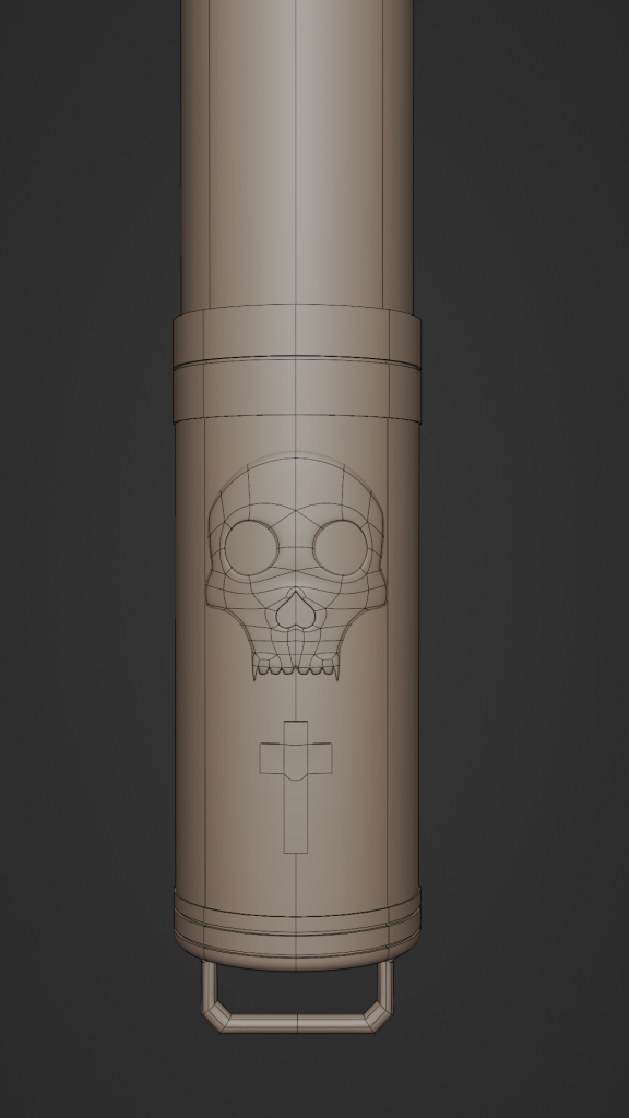 Grapple Hook Lower Handle Wireframe