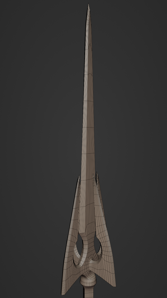 Spear Blade Wireframe Angled